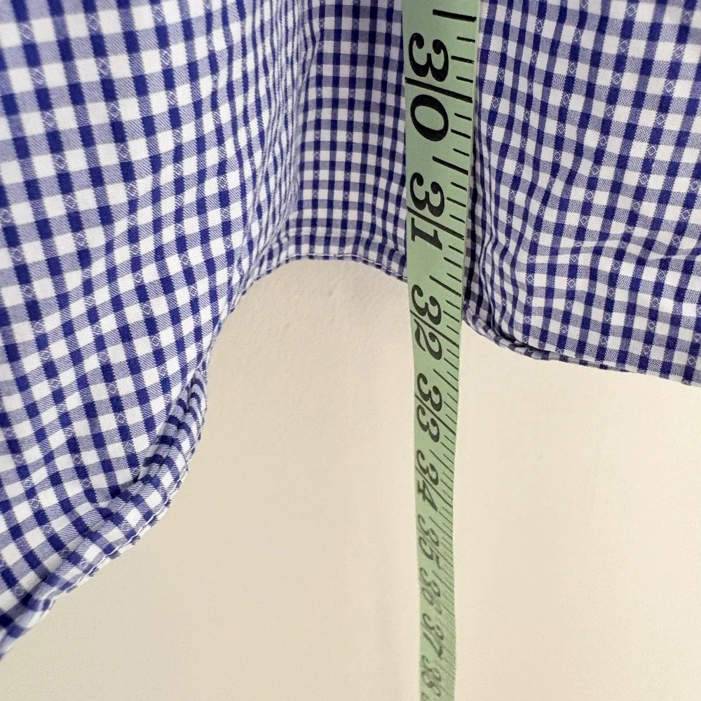 Banana Republic Button Down Shirt Mens XL Blue‎ Gingham Cotton Casual Office